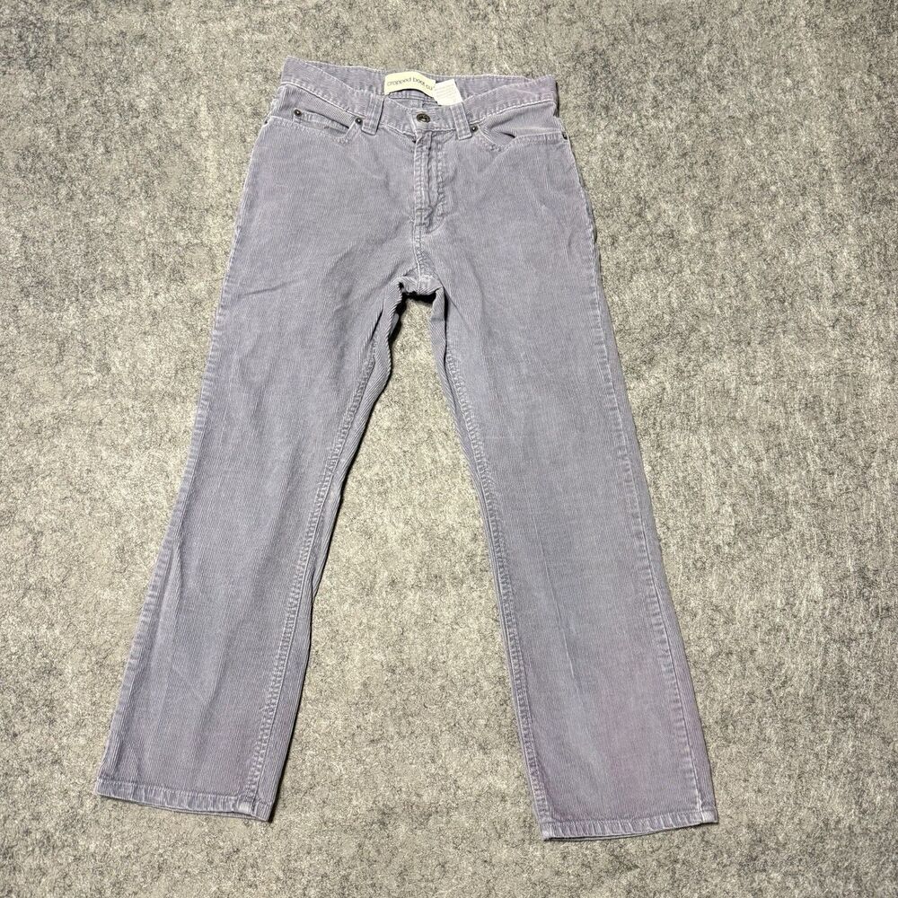 VTG Y2K Gap Cropped Bootcut Corduroy Pants Size 0 Gray Blue Flare Cords Faded
